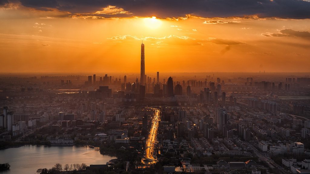 tianjin, twilight, city